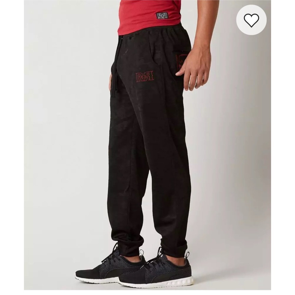 Rock Revival men's Jaxon jogger sweatpants black camo sheen‎ XXL